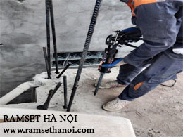Khoan cấy thép Cột tại Hoài Đức- Hà Nội bằng keo Ramset G5