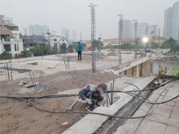 Khoan cấy thép Cột cho dự án tại Trường mầm non Yên Xá bằng keo Ramset G5