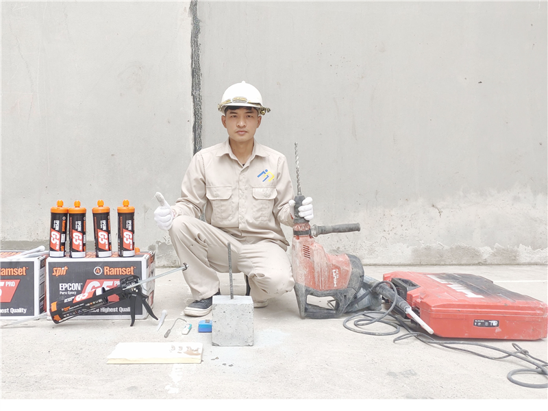 Hướng dẫn thi công keo cấy thép Ramset Epcon G5 Pro