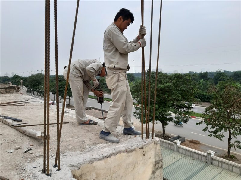 Các dụng cụ cần thiết trong thi công khoan cấy thép/ bulong bằng keo Ramset epcon G5