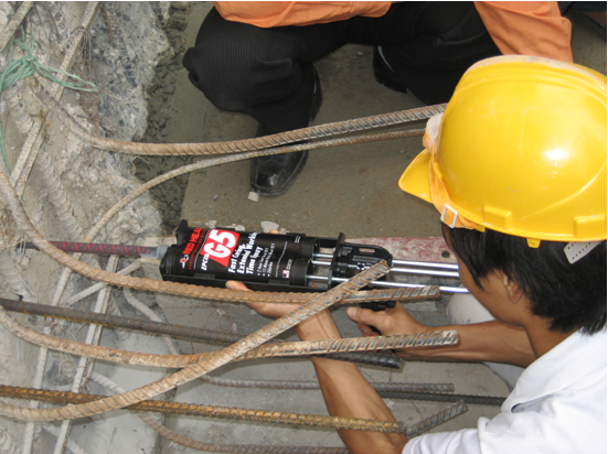Dịch vụ khoan cấy thép, khoan cấy Bulong dùng hóa chất cấy thép Ramset